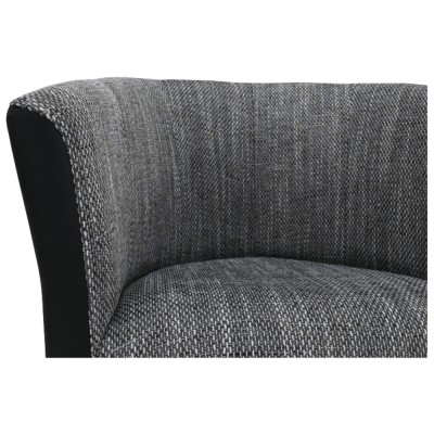 Fotoliu de club, piele eco Damasko negru/material gri, CUBA