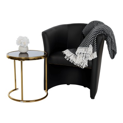 Fotoliu de club, piele ecologică Damasko neagră, CUBA