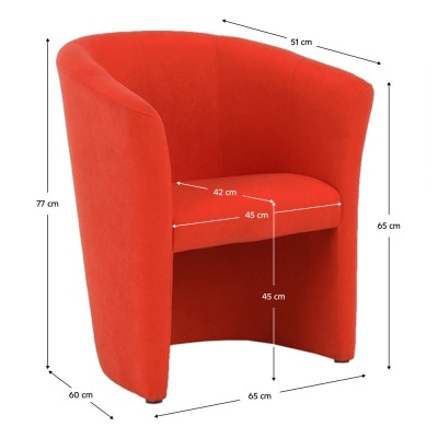 Fotoliu de club, portocaliu, CUBA