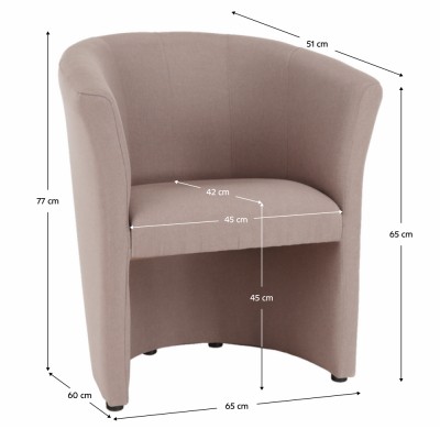 Fotoliu de club, roz pudră, CUBA