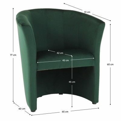 Fotoliu de club, smarald, CUBA