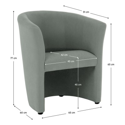 Fotoliu de club, verde, CUBA