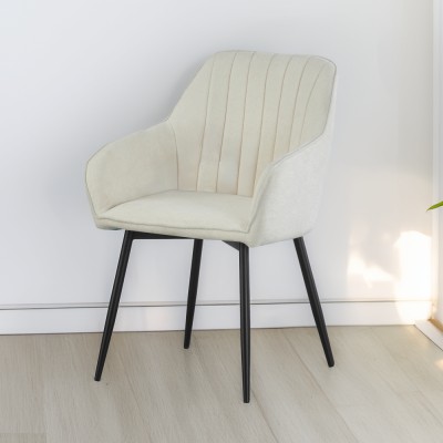 Fotoliu de design, crem/negru, VAJRO