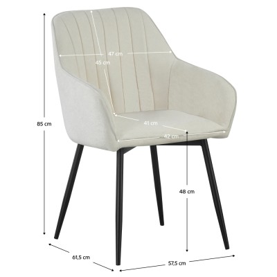 Fotoliu de design, crem/negru, VAJRO