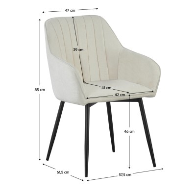 Fotoliu de design, crem/negru, VAJRO