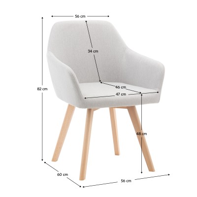 Fotoliu de design, gri deschis/fag, CLORIN 2 NEW