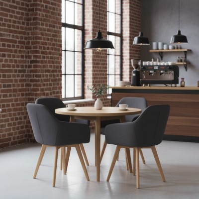 Fotoliu de design, gri închis/fag, CLORIN 2 NEW