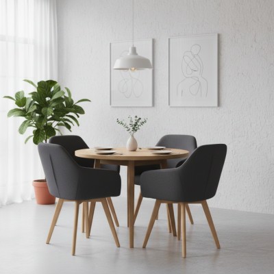 Fotoliu de design, gri închis/fag, CLORIN 2 NEW