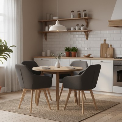 Fotoliu de design, gri închis/fag, CLORIN 2 NEW