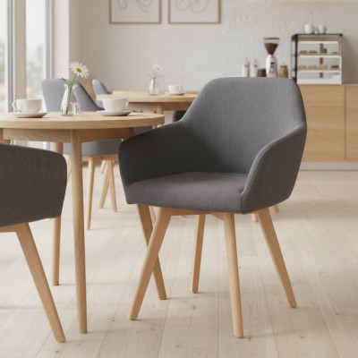 Fotoliu de design, gri închis/fag, CLORIN 2 NEW