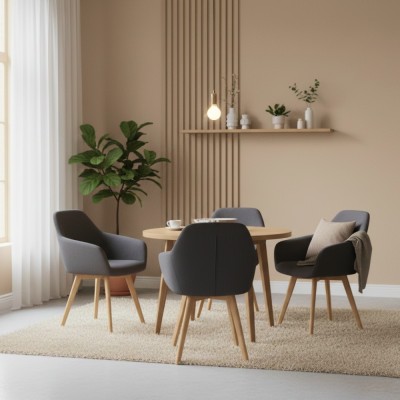 Fotoliu de design, gri închis/fag, CLORIN 2 NEW