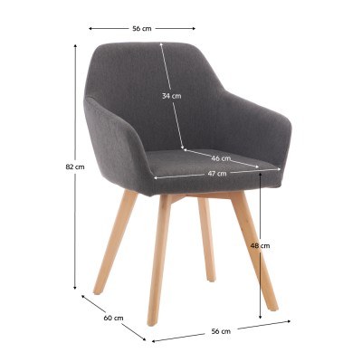 Fotoliu de design, gri închis/fag, CLORIN 2 NEW