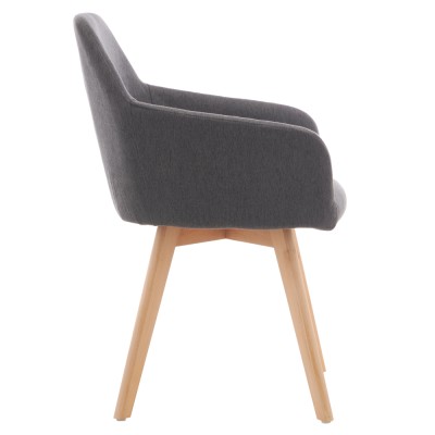 Fotoliu de design, gri închis/fag, CLORIN 2 NEW