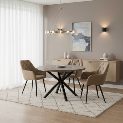 Fotoliu de design, material Velvet bej, VERIO NEW