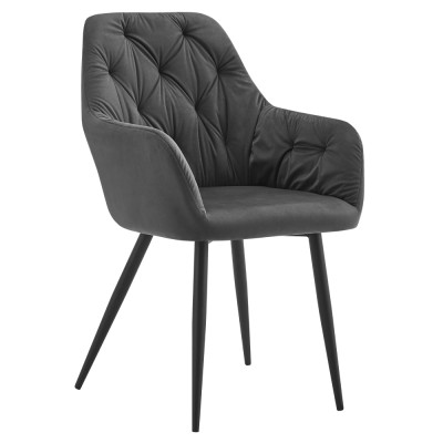 Fotoliu de design, material Velvet gri închis, VERIO NEW