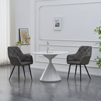 Fotoliu de design, material Velvet gri închis, VERIO NEW