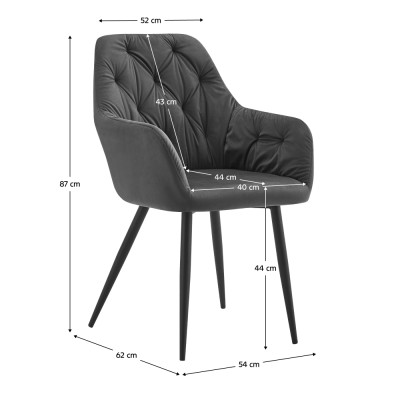 Fotoliu de design, material Velvet gri închis, VERIO NEW