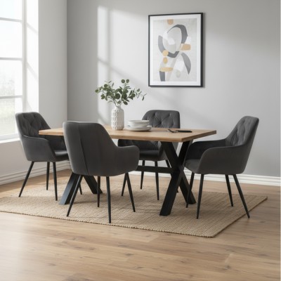 Fotoliu de design, material Velvet gri închis, VERIO NEW