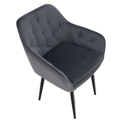 Fotoliu de design, material Velvet gri, VERIO