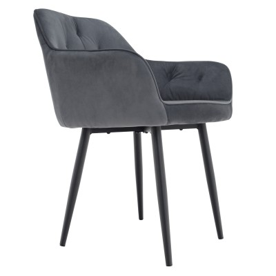 Fotoliu de design, material Velvet gri, VERIO