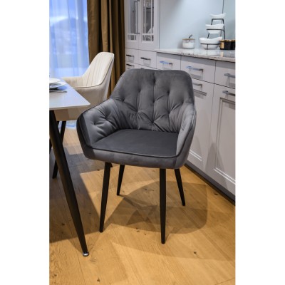 Fotoliu de design, material Velvet gri, VERIO