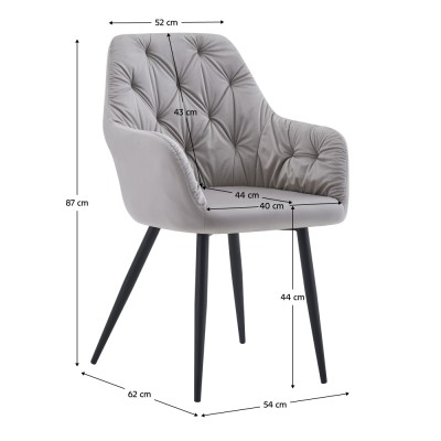 Fotoliu de design, material Velvet gri, VERIO NEW