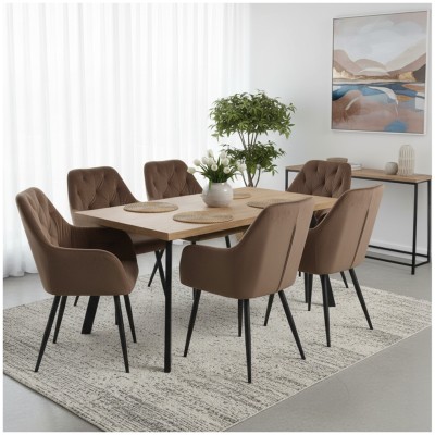 Fotoliu de design, material Velvet maro, VERIO NEW