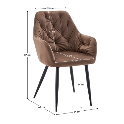 Fotoliu de design, material Velvet maro, VERIO NEW