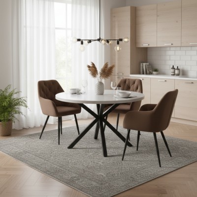 Fotoliu de design, material Velvet maro, VERIO NEW