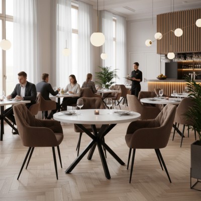 Fotoliu de design, material Velvet maro, VERIO NEW