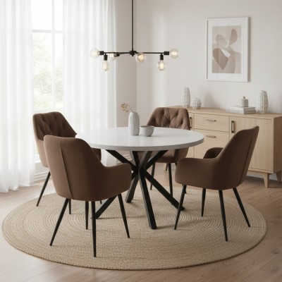 Fotoliu de design, material Velvet maro, VERIO NEW