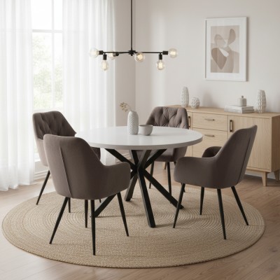 Fotoliu de design, material Velvet maro, VERIO NEW