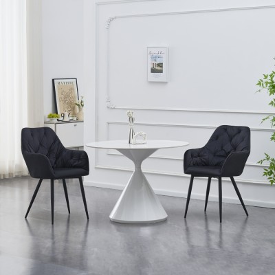 Fotoliu de design, material Velvet negru, VERIO NEW