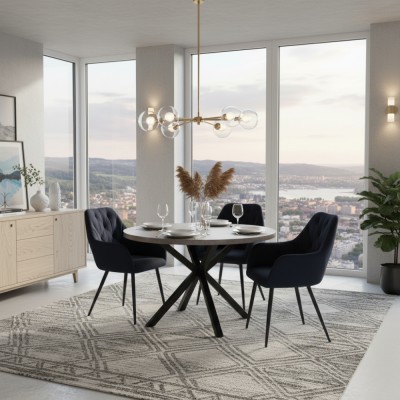 Fotoliu de design, material Velvet negru, VERIO NEW