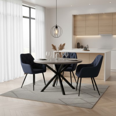 Fotoliu de design, material Velvet negru, VERIO NEW