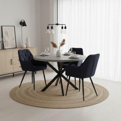 Fotoliu de design, material Velvet negru, VERIO NEW