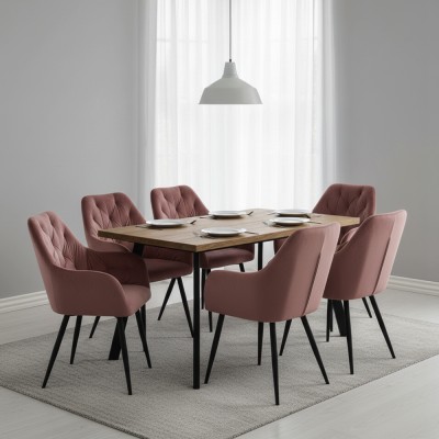 Fotoliu de design, material Velvet roz închis, VERIO NEW