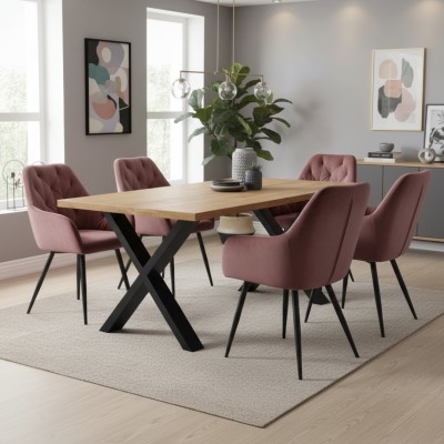 Fotoliu de design, material Velvet roz închis, VERIO NEW