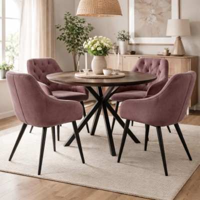 Fotoliu de design, material Velvet roz închis, VERIO NEW