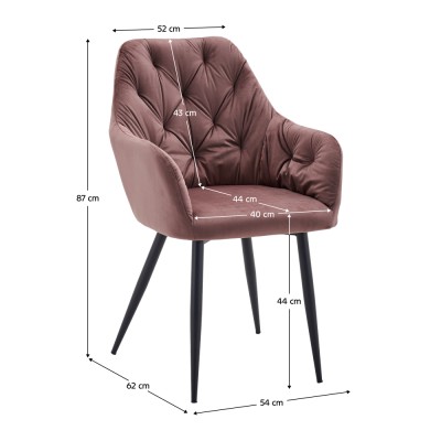 Fotoliu de design, material Velvet roz închis, VERIO NEW