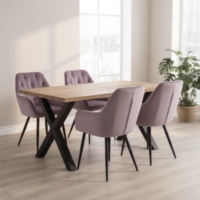 Fotoliu de design, material Velvet roz, VERIO NEW
