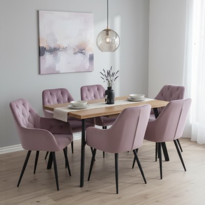 Fotoliu de design, material Velvet roz, VERIO NEW