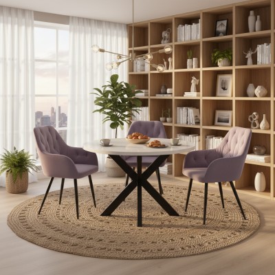 Fotoliu de design, material Velvet roz, VERIO NEW
