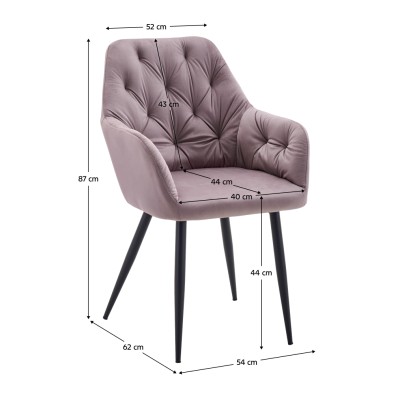 Fotoliu de design, material Velvet roz, VERIO NEW