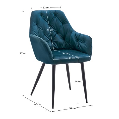 Fotoliu de design, material Velvet turcoaz, VERIO NEW