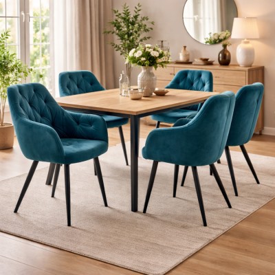 Fotoliu de design, material Velvet turcoaz, VERIO NEW