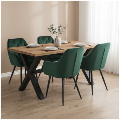 Fotoliu de design, material Velvet verde închis, VERIO NEW