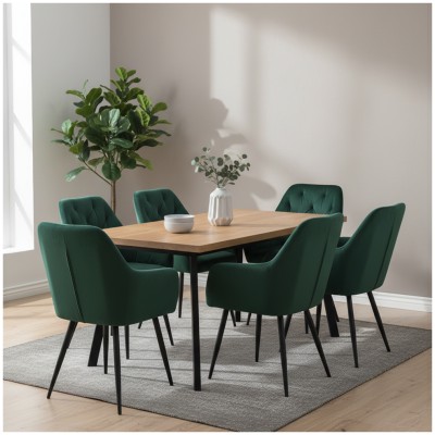 Fotoliu de design, material Velvet verde închis, VERIO NEW