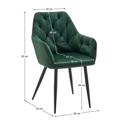 Fotoliu de design, material Velvet verde închis, VERIO NEW