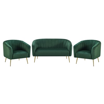 Fotoliu de design, ţesătură Velvet verde închis/gold crom-auriu, BAGY